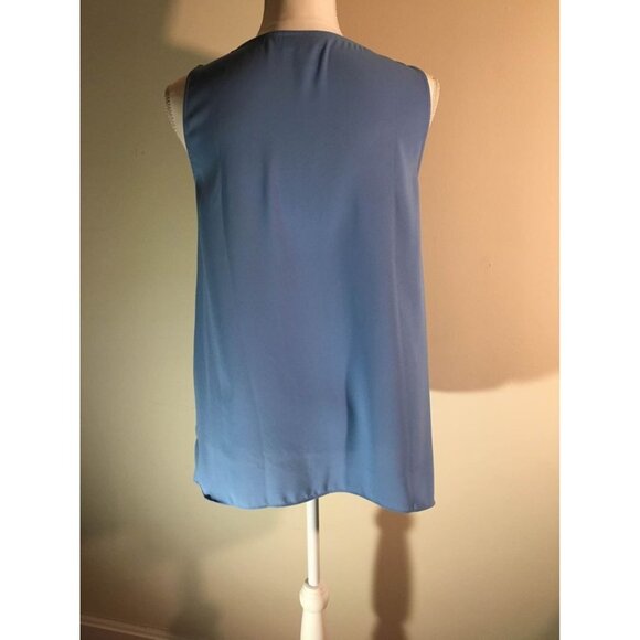 Dana Buchman Blouse Business Casual Tank Top Office Boho Preppy Blue Size Small - Picture 5 of 7
